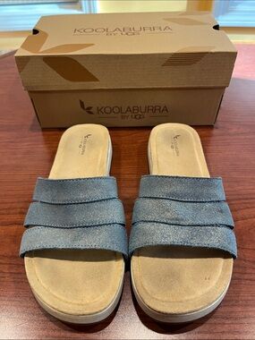 Koolaburra by UGG Blue Suede Slide Sandals